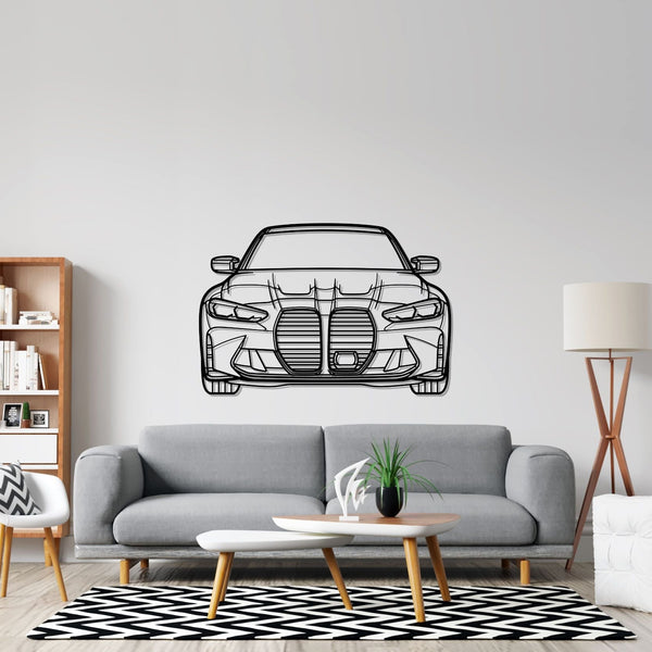 G80 M3 Front Silhouette Metal Wall Art