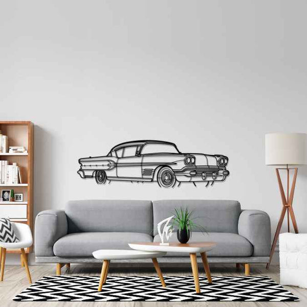 Bonneville 1958 Angle Silhouette Metal Wall Art