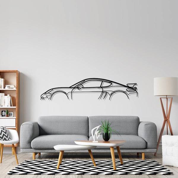718 Cayman GT4 Classic Silhouette Metal Wall Art