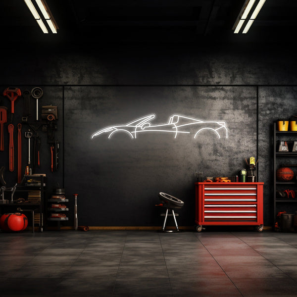458 Spider Neon Silhouette