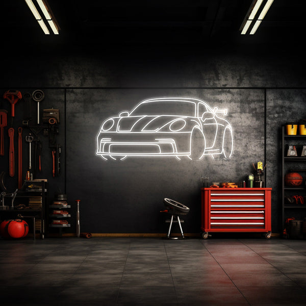 911 992 GT3 Angle Neon Silhouette