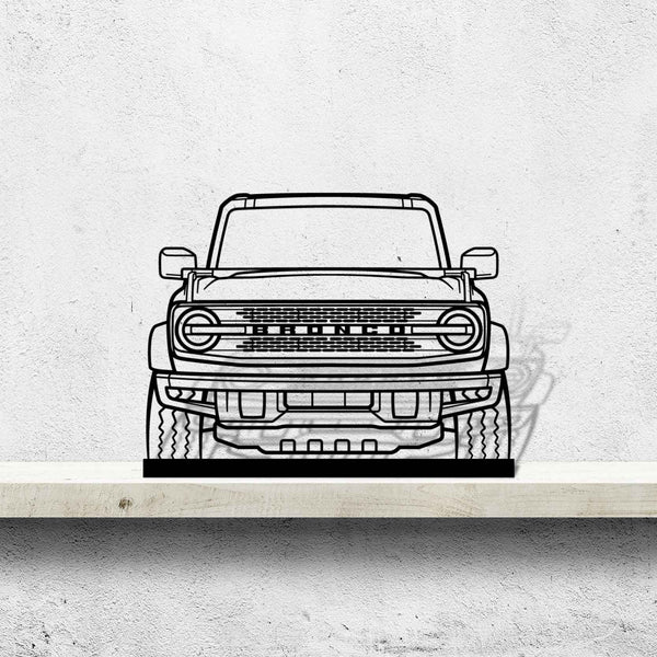 Bronco 2021 Front Silhouette Metal Art Stand
