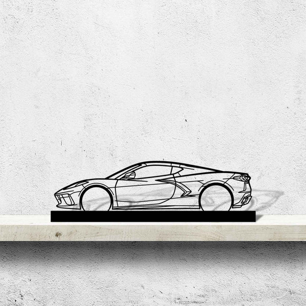Corvette C8 Silhouette Metal Art Stand